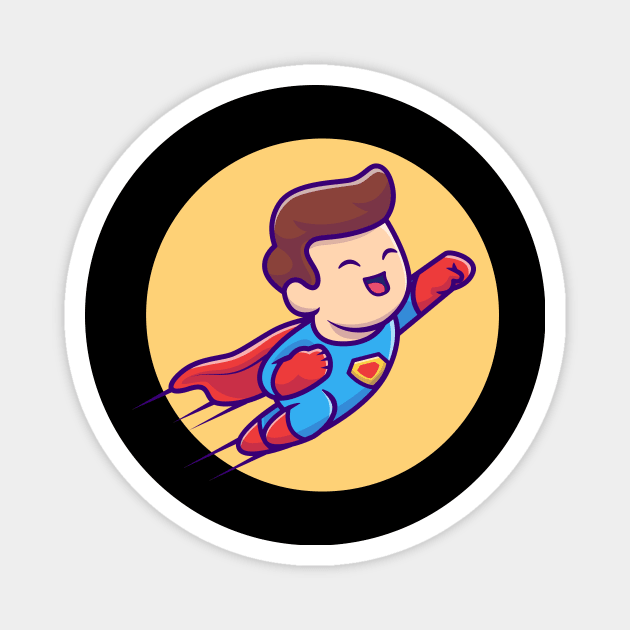 Cute SuperHero Flying Cartoon Magnet by Catalyst Labs